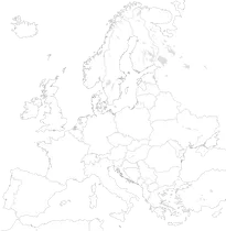 A white and black europe map!